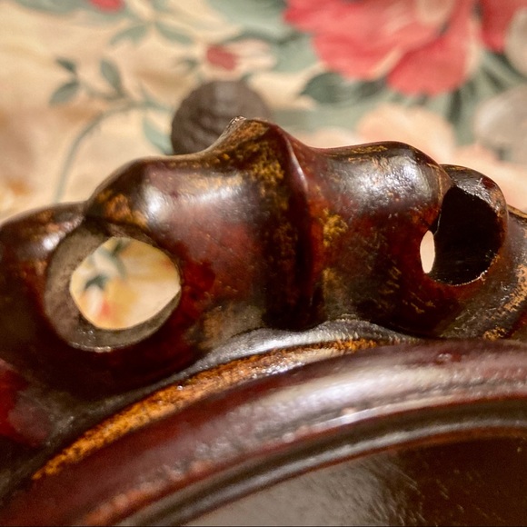 Chinese carved Rosewood lamp vase display base Vintage - Picture 7 of 9